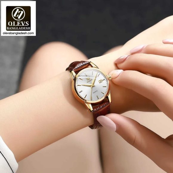 Original Olevs Luxury 6898 Model Leather Belt Ladies Watch - Image 2