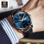 Original Olevs Luxury 6898 Model Leather Belt Watch for Men