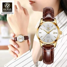 Original Olevs Luxury 6898 Model Leather Belt Ladies Watch