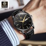 Original Olevs Luxury 6898 Model Leather Belt Watch for Men