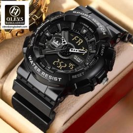 Original Olevs 1102 Model Big Dial Dual Time Sports Watch for Men