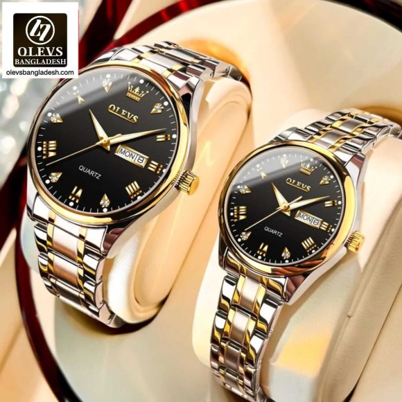Original Olevs 5563 Model Couple Watch