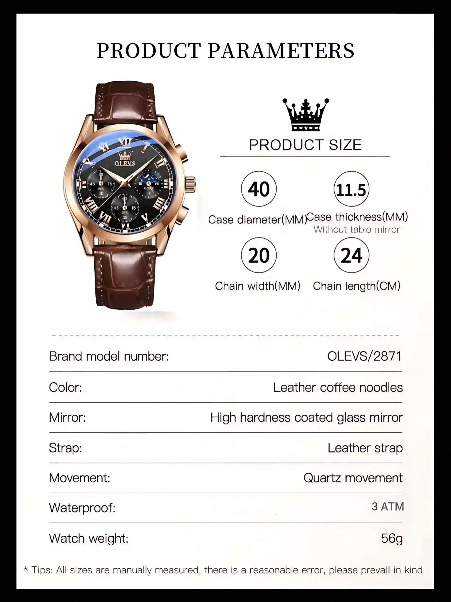 Olevs 2871 Belt Chronograph - Image 9