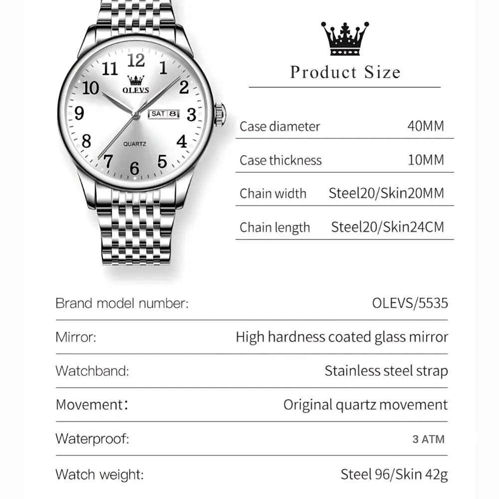 Olevs 5535 Men Watch - Image 7