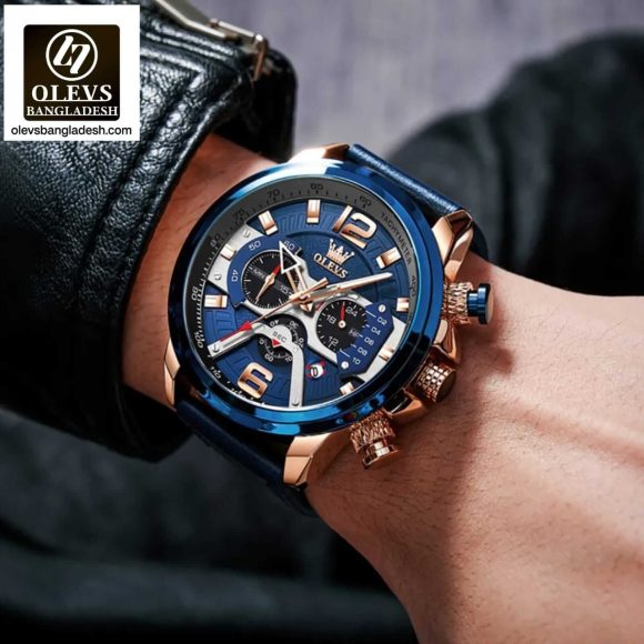 Original Olevs Luxury 9915 Model (Big Dial)  Chronograph Active Watch - Image 2