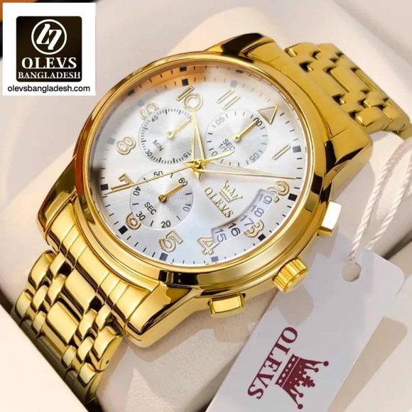 Original Olevs Luxury 2879 Model Chronograph Active Watch