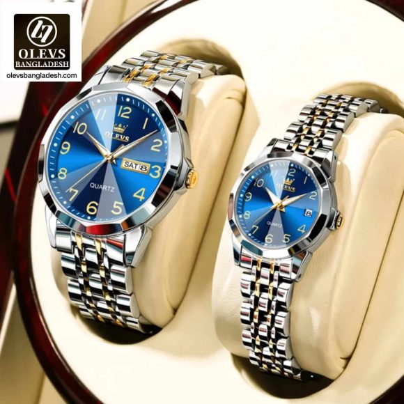 Original Olevs 9970 Model Luxury Couple Watch
