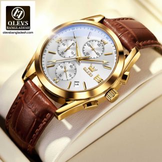 Original Olevs Luxury 2872 Model Chronograph Active Watch