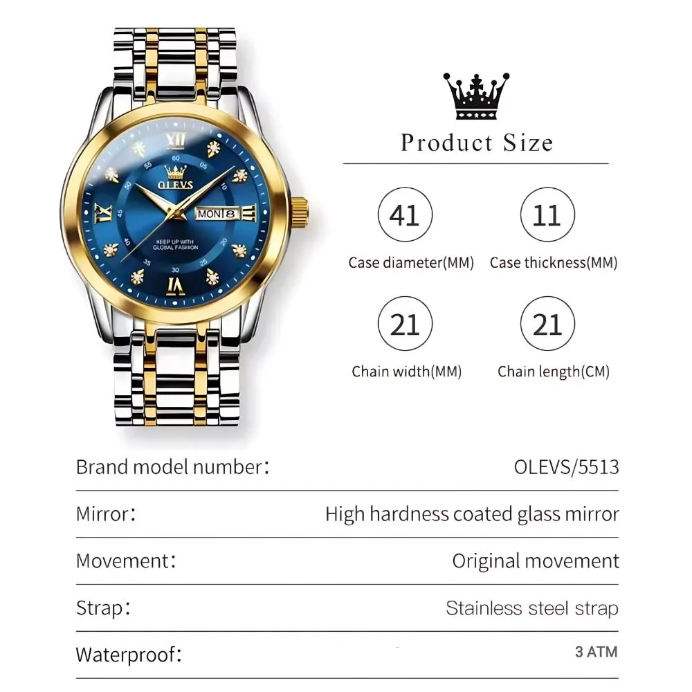 Olevs 5513 Men Watch - Image 9