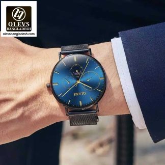 Original Olevs Luxury 6860 Model Ultra Thin Watch for Men