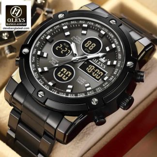 Original Olevs Luxury 1106 Model Dual Time Watch for Men