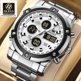 Original Olevs Luxury 1106 Model Dual Time Watch for Men