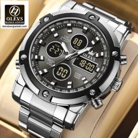 Original Olevs Luxury 1106 Model Dual Time Watch for Men