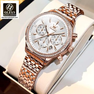 Original Olevs 5582 Model Luxury Chronograph Active Ladies Watch