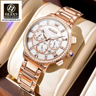 Original Olevs Luxury 9976 Model Chronograph Active Ladies Watch