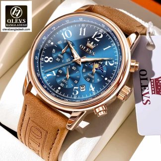 Original Olevs Luxury 2912 Model Chronograph Active Watch for Men