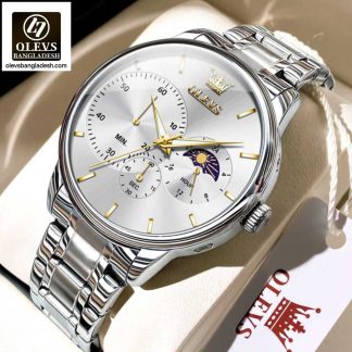 Original Olevs Luxury 2936 Model Chronograph Active Watch for Men
