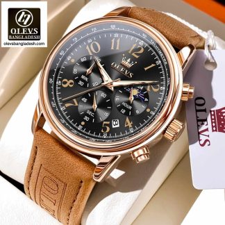Original Olevs Luxury 2912 Model Chronograph Active Watch for Men