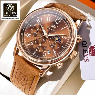 Original Olevs Luxury 2912 Model Chronograph Active Watch for Men
