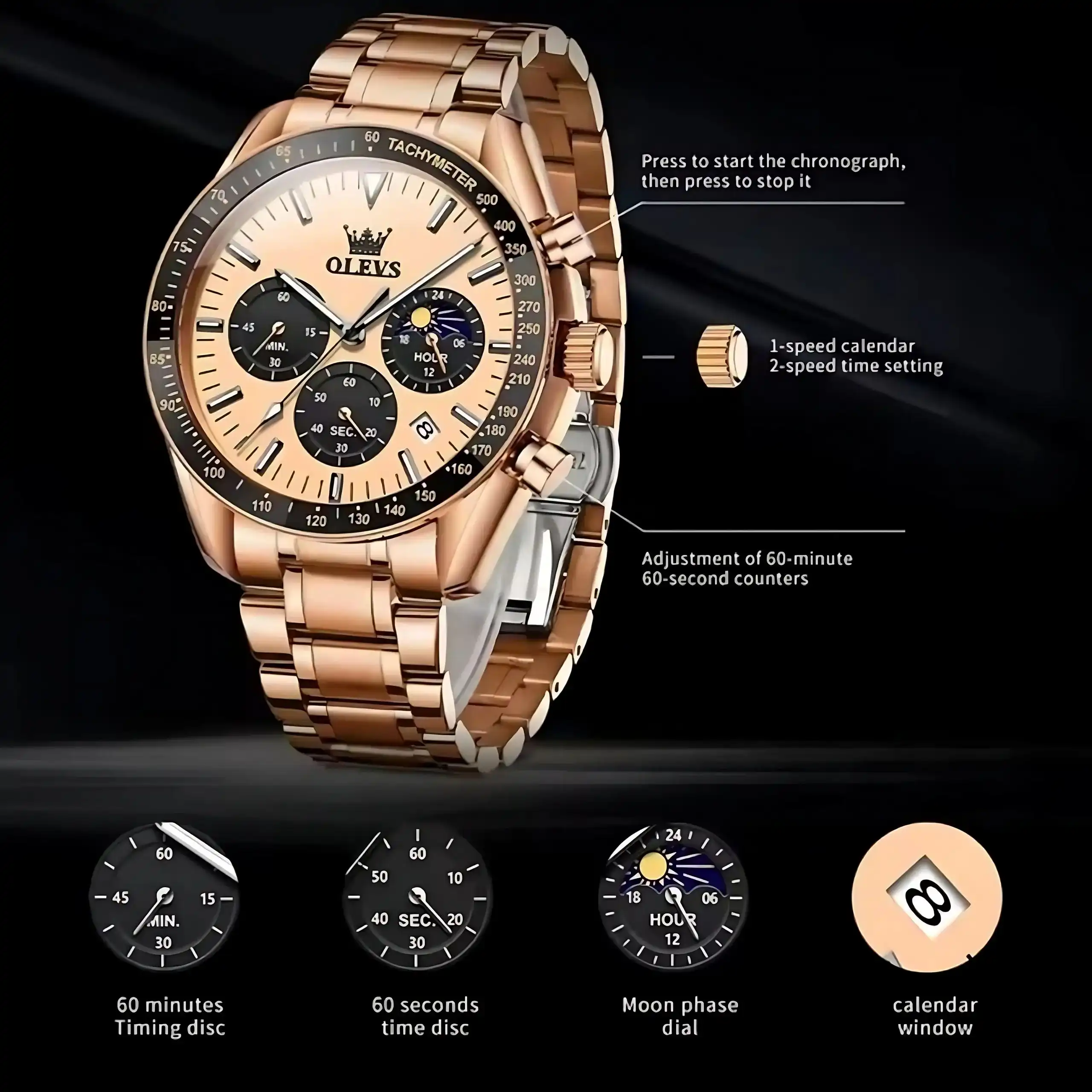 Olevs 3618 Men Chronograph