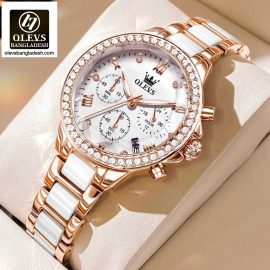 Original Olevs Luxury 9999 Model Chronograph Active Ladies Watch