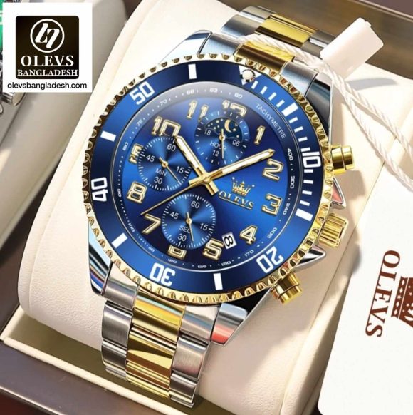Original Olevs Luxury 2926 Model Chronograph Active Watch for Men