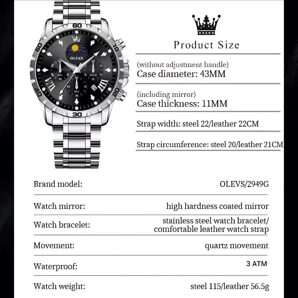 Olevs 2949 Men Chronograph - Image 9