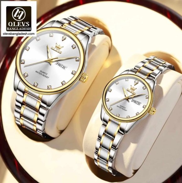 Original Olevs 3612 Model Luxury Couple Watch