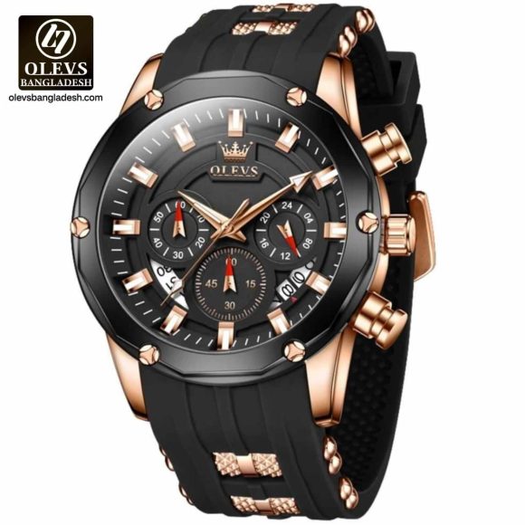 Original Olevs Luxury 9991 Model Chronograph Active Watch for Men