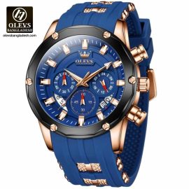 Original Olevs Luxury 9991 Model Chronograph Active Watch for Men