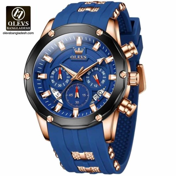Original Olevs Luxury 9991 Model Chronograph Active Watch for Men