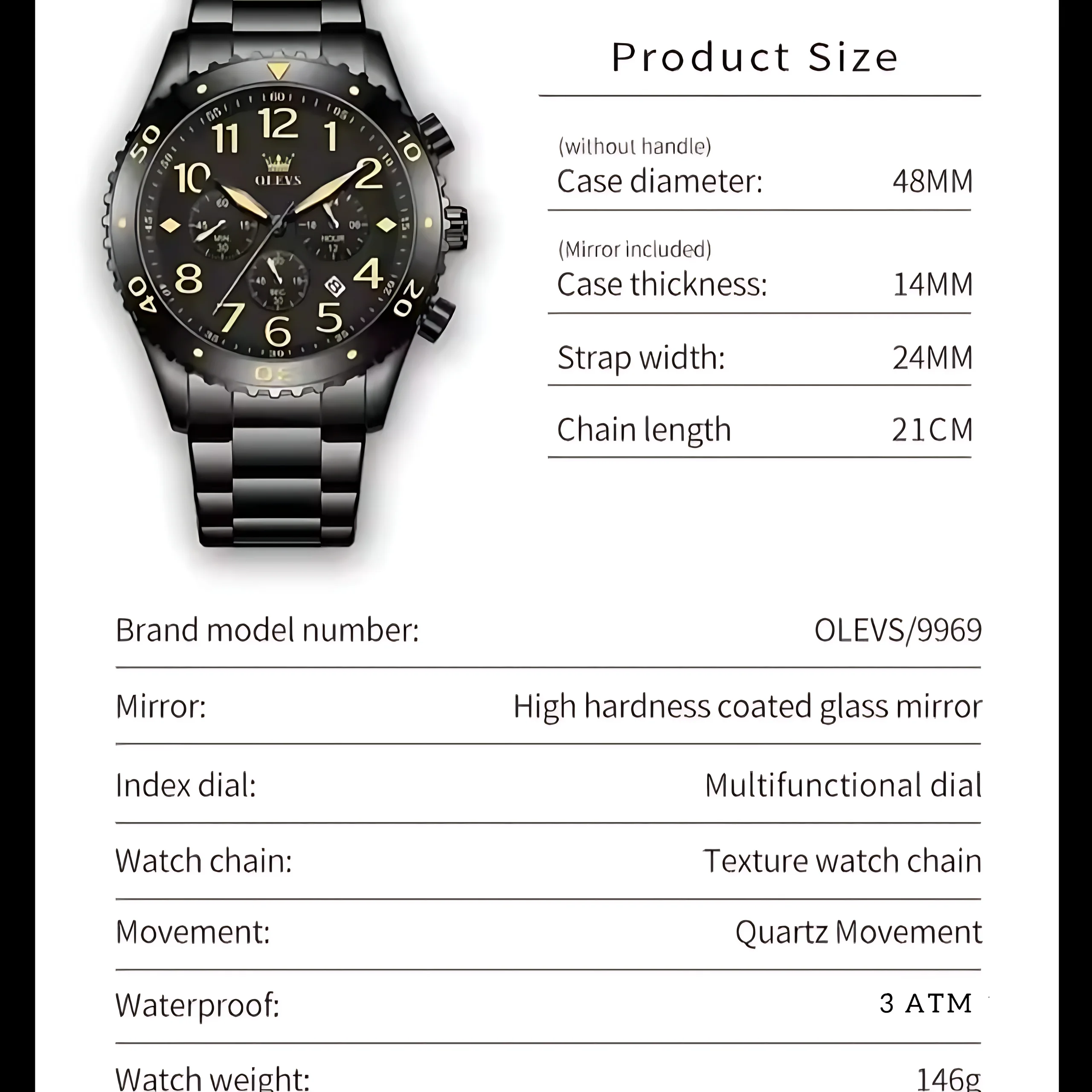 Olevs 9969 Men Chronograph