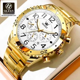 Original Olevs Luxury 9969 Model Chronograph Active Watch for Men