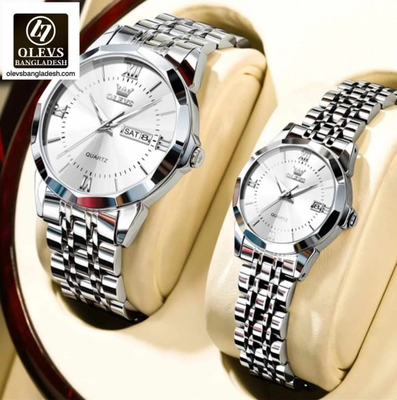 Original Olevs 9989 Model Luxury Couple Watch