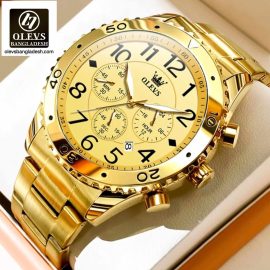 Original Olevs Luxury 9969 Model Chronograph Active Watch for Men