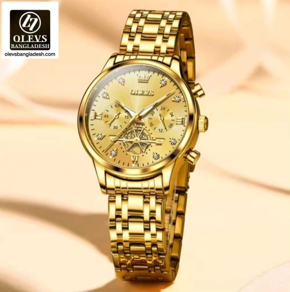 Original Olevs Luxury 2897 Model Chronograph Active Ladies Watch