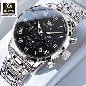 Original Olevs Luxury 5529 Model Chronograph Active Watch for Men.
