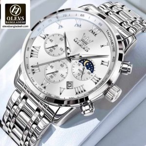 Original Olevs Luxury 5529 Model Chronograph Active Watch for Men.