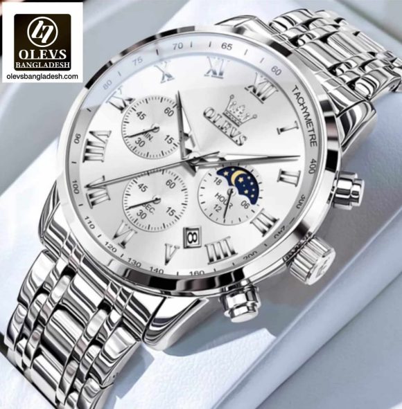 Original Olevs Luxury 5529 Model Chronograph Active Watch for Men.