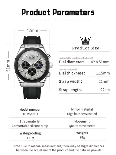 Olevs 9911 Chronograph Men