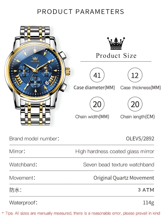 Olevs 2892 Chronograph Men