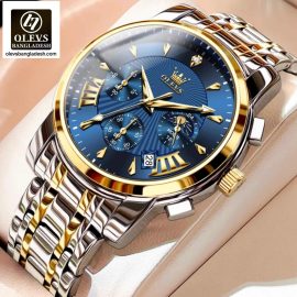 Original Olevs Luxury 2892 Model Chronograph Active Watch for Men.