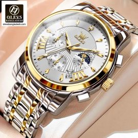 Original Olevs Luxury 2892 Model Chronograph Active Watch for Men.