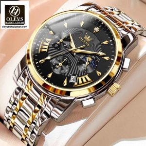 Original Olevs Luxury 2892 Model Chronograph Active Watch for Men.