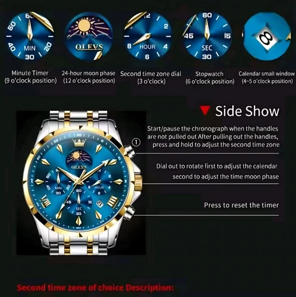 Olevs 3653 Chronograph Men - Image 15
