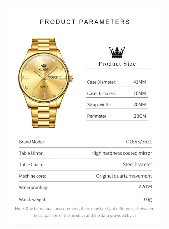 Olevs 3621 Men Watch
