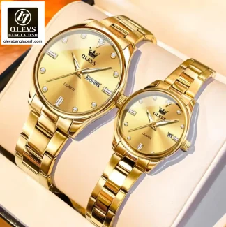 Original Olevs 3621 Model Luxury Couple Watch