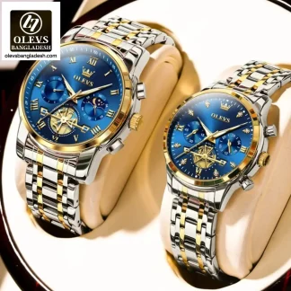 Original Olevs Luxury 2859, 2897 Model Chronograph Active Couple Watch