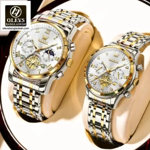 Original Olevs Luxury 2859, 2897 Model Chronograph Active Couple Watch