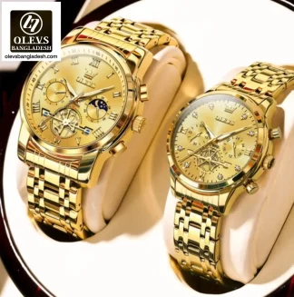 Original Olevs Luxury 2859, 2897 Model Chronograph Active Couple Watch